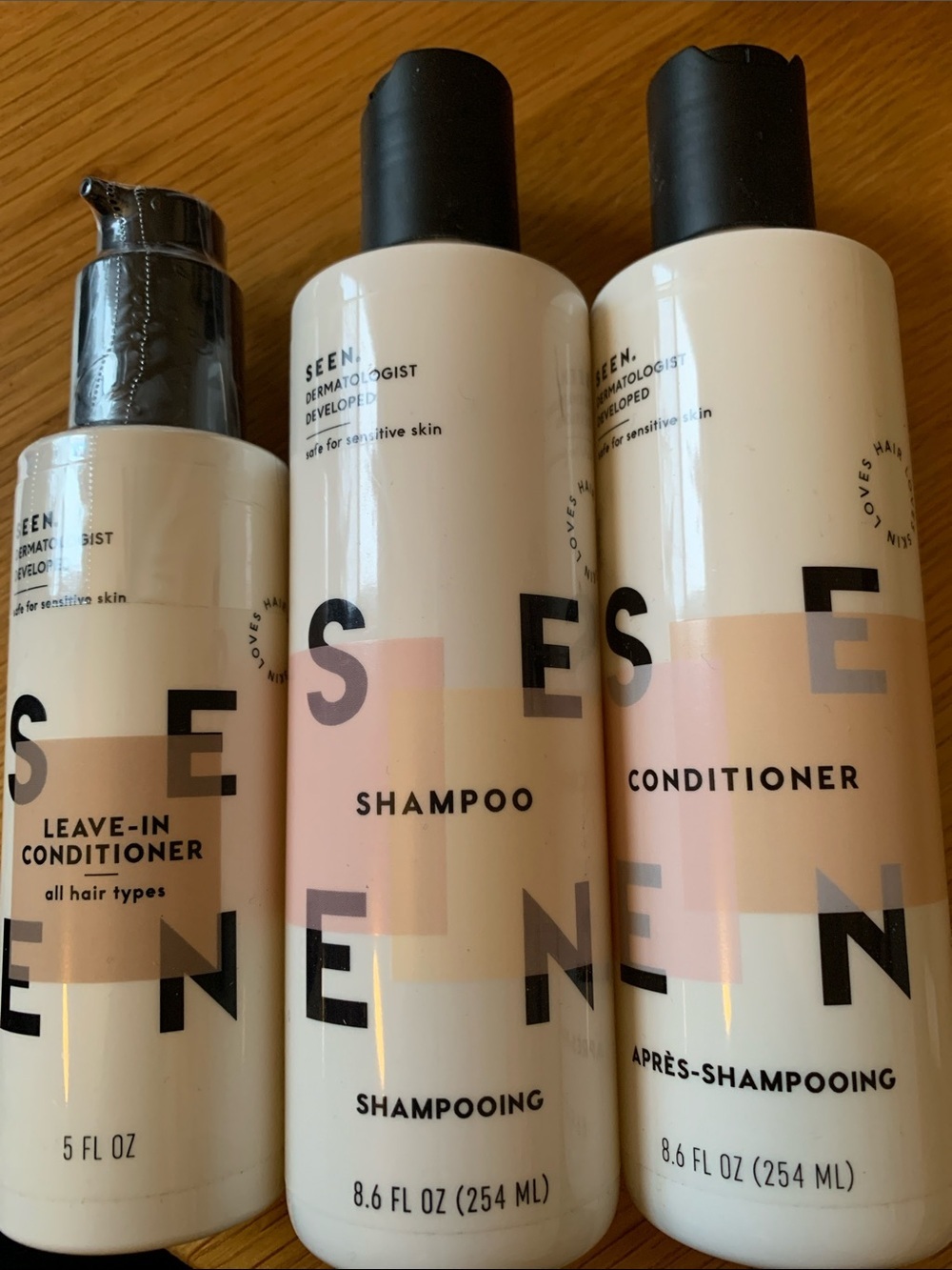 SEEN -Shampoo, conditionner and leave-in-conditionner - new
